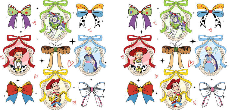 Cute Princess Character Bow UV DTF Transfer for 16oz Libbey KA-14123