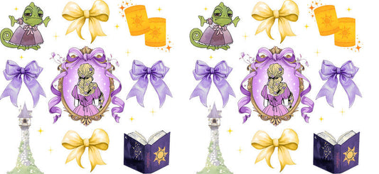 Fantasy Princess Ribbon UV DTF Cup Wrap for 16oz Libbey KA-14130