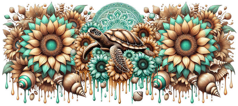 Turtle Animal Ocean Cup Wrap for 16oz Libbey