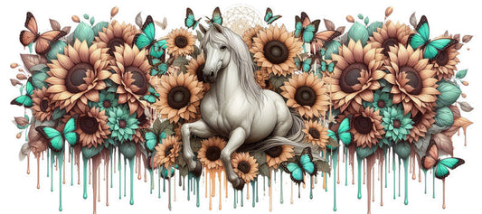 Unicorn Animal Floral UV DTF Transfer for 16oz Libbey