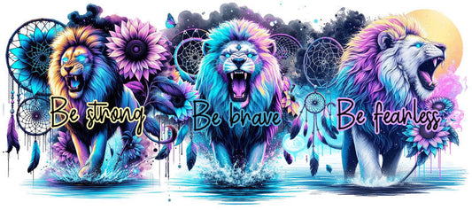Lion Inspirational Animal UV DTF Transfer for 16oz Libbey