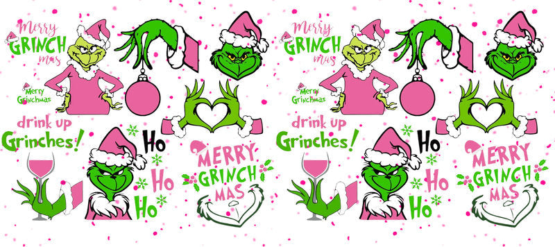 Pink gingerbread Christmas holiday UV DTF cup wrap design for 16oz Libbey KA-14245