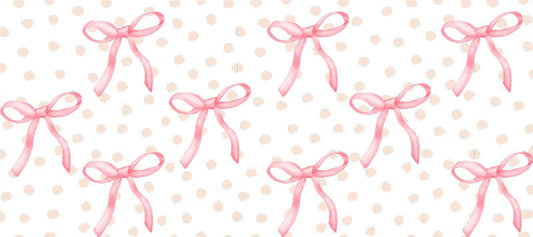 Pink bow ribbon polka dot cute feminine pattern