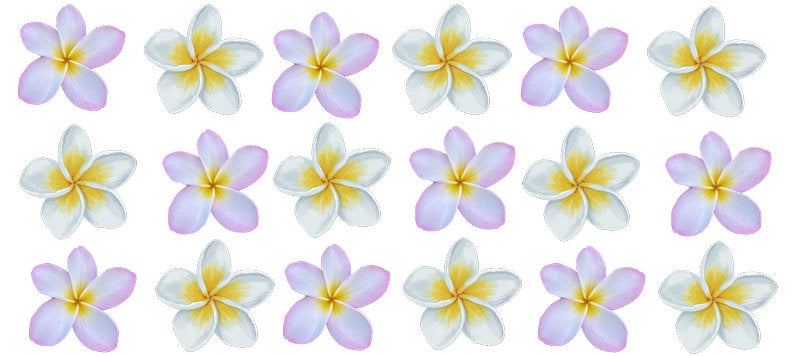 Tropical plumeria flower pattern with island summer aesthetic