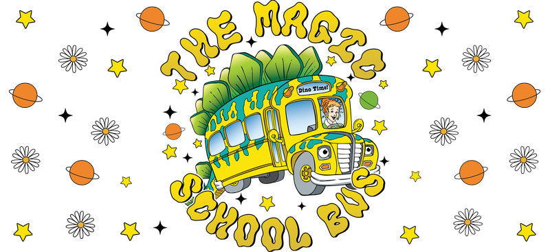 School Bus UV DTF Cup Wrap for 16oz Libbey KA-14534