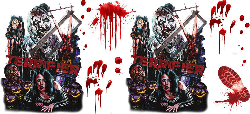Hell On Terrifiers Horror Movie  UV DTF Cup Wrap for 16oz Libbey KA-14546