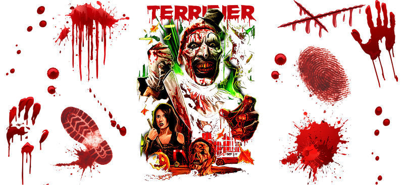 Hell On Terrifiers Horror Movie  UV DTF Cup Wrap for 16oz Libbey KA-14549