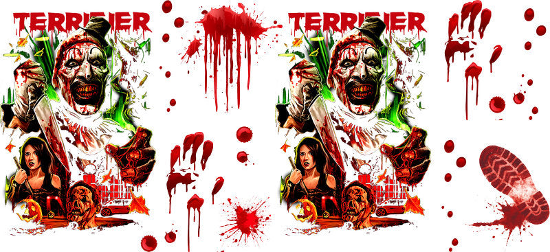Hell On Terrifiers Horror Movie  UV DTF Cup Wrap for 16oz Libbey KA-14550
