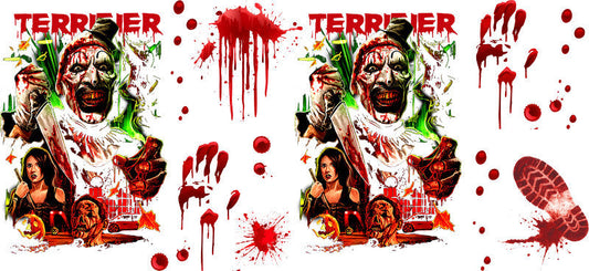Hell On Terrifiers Horror Movie  UV DTF Cup Wrap for 16oz Libbey KA-14550