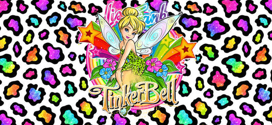 Blonde Fairy Rainbow Leopard Print UV DTF Cup Wrap for 16oz Libbey Glass KA-14665
