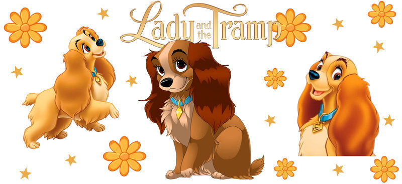 Cute Cocker Spaniel Dog Friends UV DTF Cup Wrap for 16oz Libbey Glass KA-14678