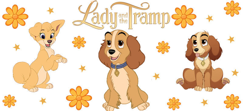 Cute Cocker Spaniel Dog Friends UV DTF Cup Wrap for 16oz Libbey Glass KA-14690