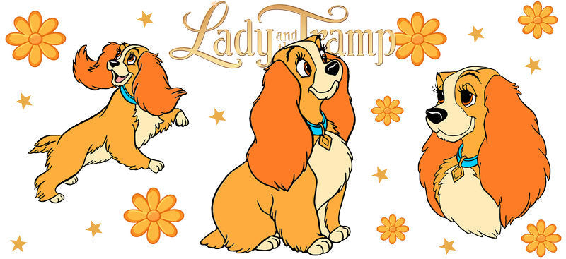 Cute Cocker Spaniel Dog Friends UV DTF Cup Wrap for 16oz Libbey Glass KA-14706