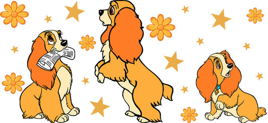 Cute Cocker Spaniel Dog Friends UV DTF Cup Wrap for 16oz Libbey Glass KA-14717