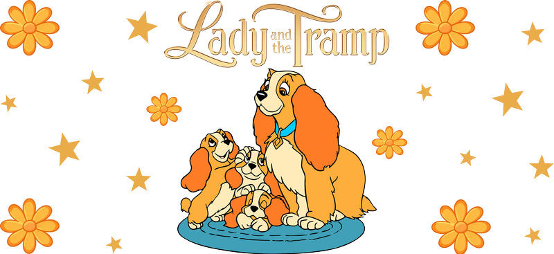 Cute Cocker Spaniel Dog Friends UV DTF Cup Wrap for 16oz Libbey Glass KA-14730