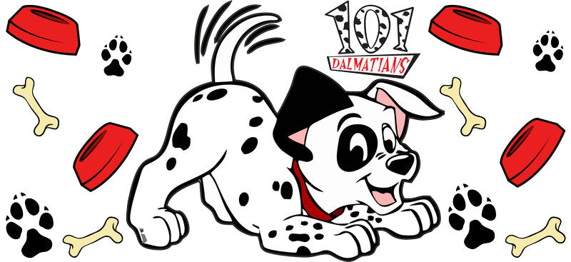 Cute Dalmatian Puppy UV DTF Cup Wrap for 16oz Libbey Glass KA-14775