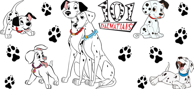 Cute Dalmatian Puppy UV DTF Cup Wrap for 16oz Libbey Glass KA-14786
