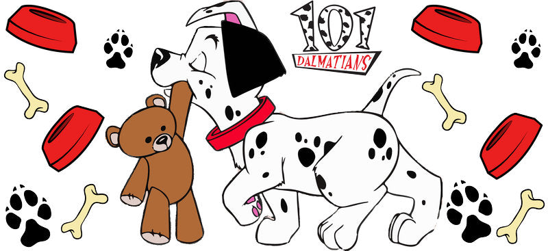 Cute Dalmatian Puppy UV DTF Cup Wrap for 16oz Libbey Glass KA-14787