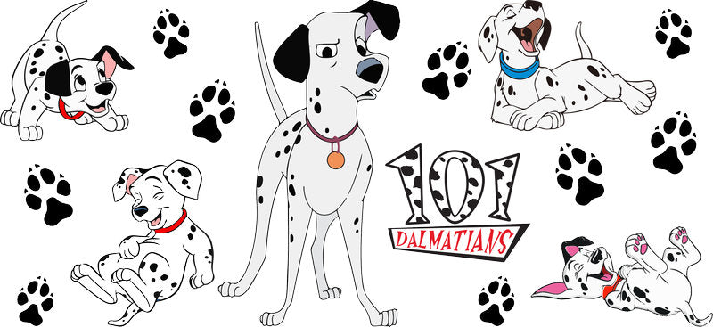 Cute Dalmatian Puppy UV DTF Cup Wrap for 16oz Libbey Glass KA-14788