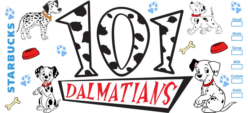 Cute Dalmatian Puppy UV DTF Cup Wrap for 16oz Libbey Glass KA-14791
