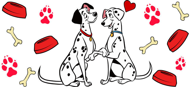 Cute Dalmatian Puppy UV DTF Cup Wrap for 16oz Libbey Glass KA-14799