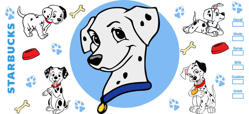 Cute Dalmatian Puppy UV DTF Cup Wrap for 16oz Libbey Glass KA-14801