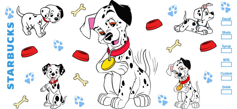Cute Dalmatian Puppy UV DTF Cup Wrap for 16oz Libbey Glass KA-14803