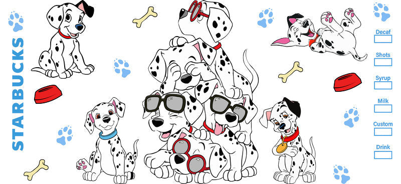 Cute Dalmatian Puppy UV DTF Cup Wrap for 16oz Libbey Glass KA-14806