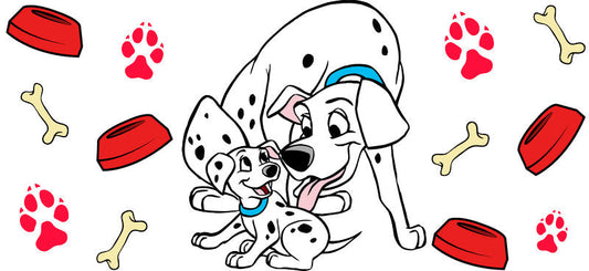 Cute Dalmatian Puppy UV DTF Cup Wrap for 16oz Libbey Glass KA-14808
