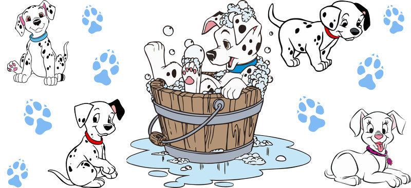 Cute Dalmatian Puppy UV DTF Cup Wrap for 16oz Libbey Glass KA-14810