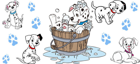 Cute Dalmatian Puppy UV DTF Cup Wrap for 16oz Libbey Glass KA-14810