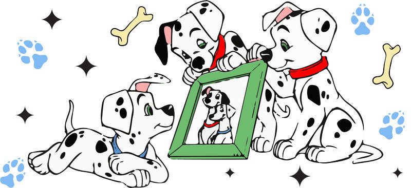 Cute Dalmatian Puppy UV DTF Cup Wrap for 16oz Libbey Glass KA-14817