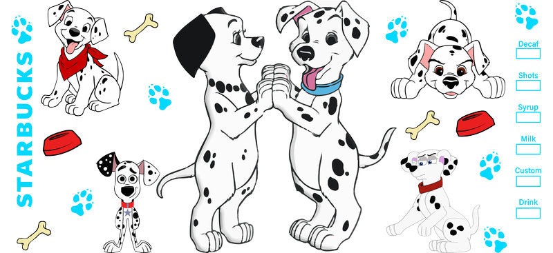 Cute Dalmatian Puppy UV DTF Cup Wrap for 16oz Libbey Glass KA-14818