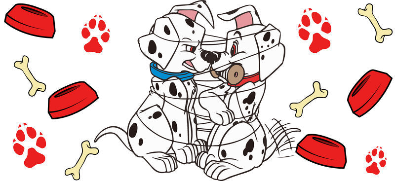 Cute Dalmatian Puppy UV DTF Cup Wrap for 16oz Libbey Glass KA-14819