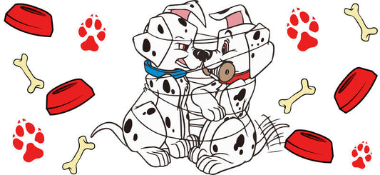 Cute Dalmatian Puppy UV DTF Cup Wrap for 16oz Libbey Glass KA-14819