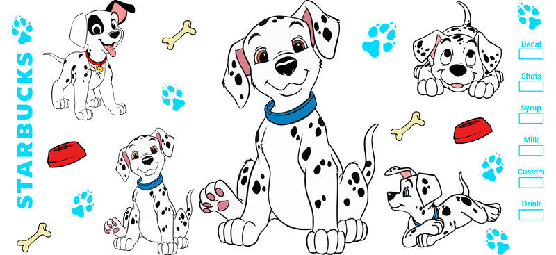 Cute Dalmatian Puppy UV DTF Cup Wrap for 16oz Libbey Glass KA-14824