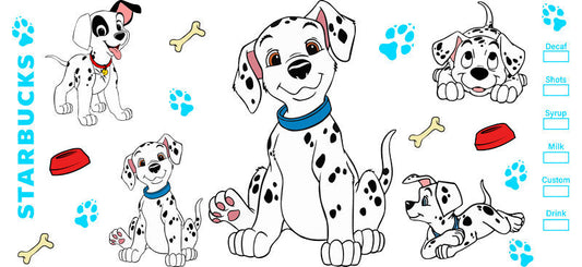 Cute Dalmatian Puppy UV DTF Cup Wrap for 16oz Libbey Glass KA-14824