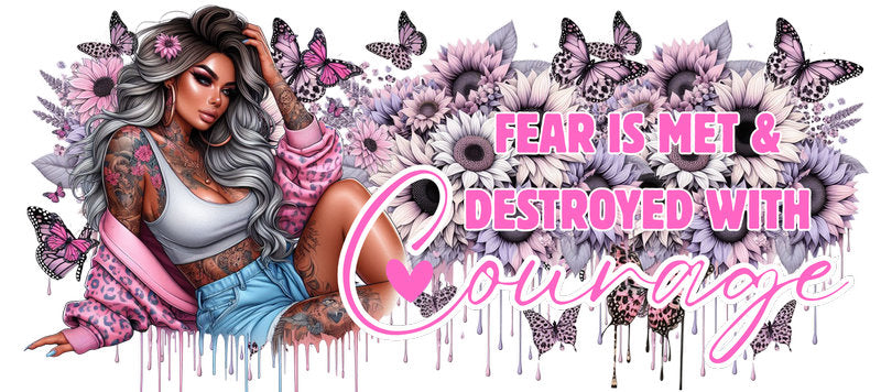 Tattoo Badass Girl UV DTF Cup Wrap for 16oz Libbey KA-14885