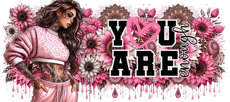 Tattoo Badass Girl UV DTF Cup Wrap for 16oz Libbey KA-14889