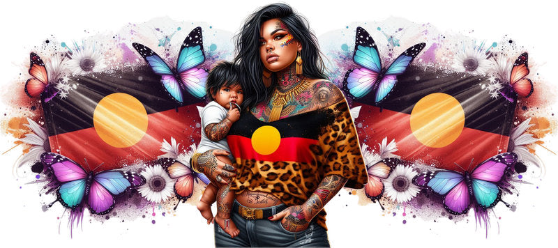 Tattoo Badass Girl UV DTF Cup Wrap for 16oz Libbey KA-14909