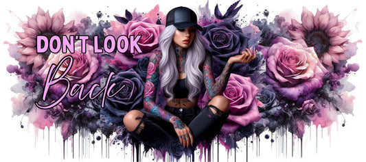 Tattoo Badass Girl UV DTF Cup Wrap for 16oz Libbey KA-14937