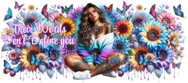 Tattoo Badass Girl UV DTF Cup Wrap for 16oz Libbey KA-14939