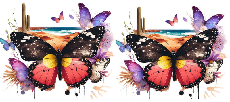 Floral Butterfly UV DTF Cup Wrap for 16oz Libbey KA-14953