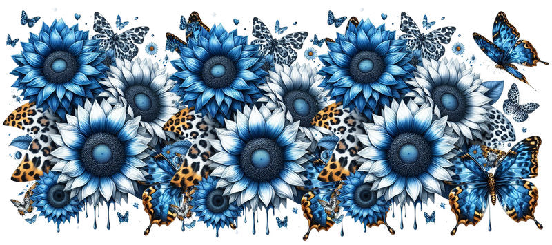 Floral Butterfly UV DTF Cup Wrap for 16oz Libbey KA-14980