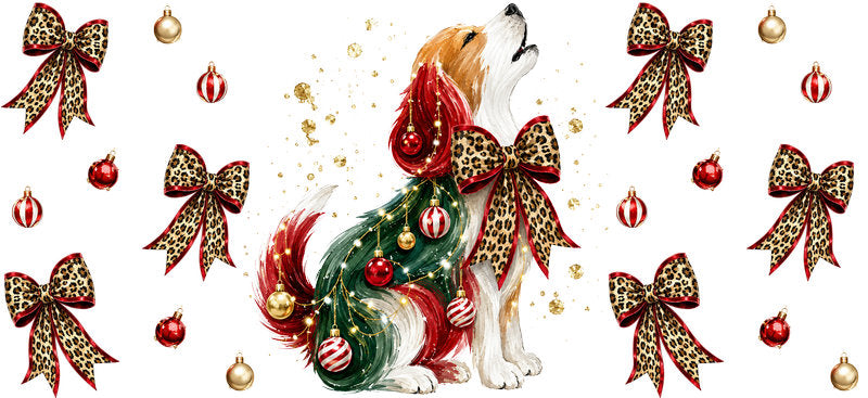 Christmas Dog UV DTF Cup Wrap for 16oz Libbey KA-15058