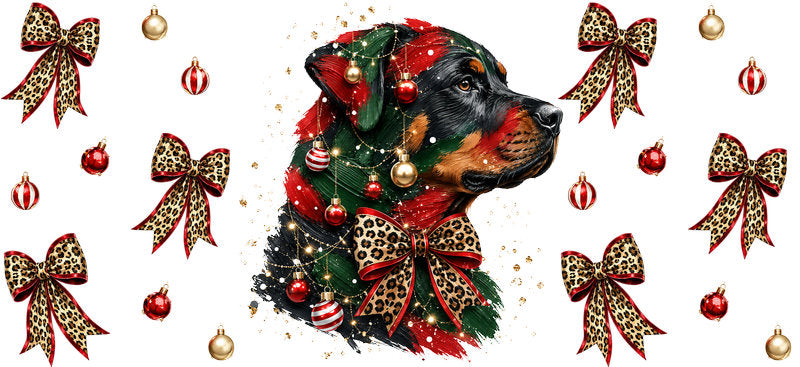 Christmas Dog UV DTF Cup Wrap for 16oz Libbey KA-15060