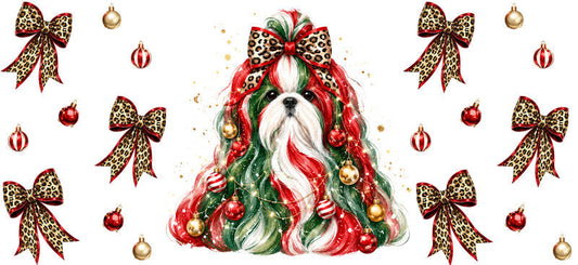 Christmas Dog UV DTF Cup Wrap for 16oz Libbey KA-15061