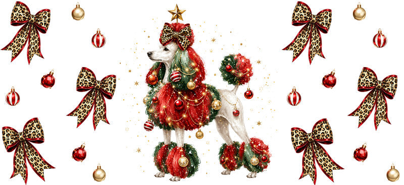 Christmas Dog UV DTF Cup Wrap for 16oz Libbey KA-15066