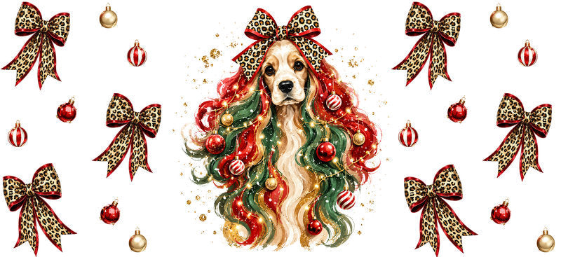 Christmas Dog UV DTF Cup Wrap for 16oz Libbey KA-15067