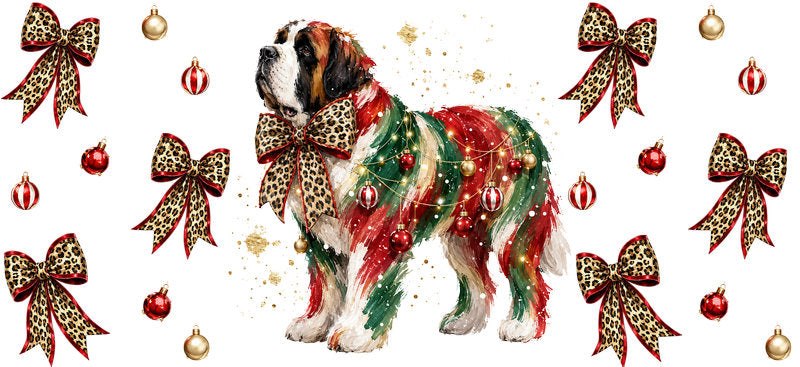 Christmas Dog UV DTF Cup Wrap for 16oz Libbey KA-15068
